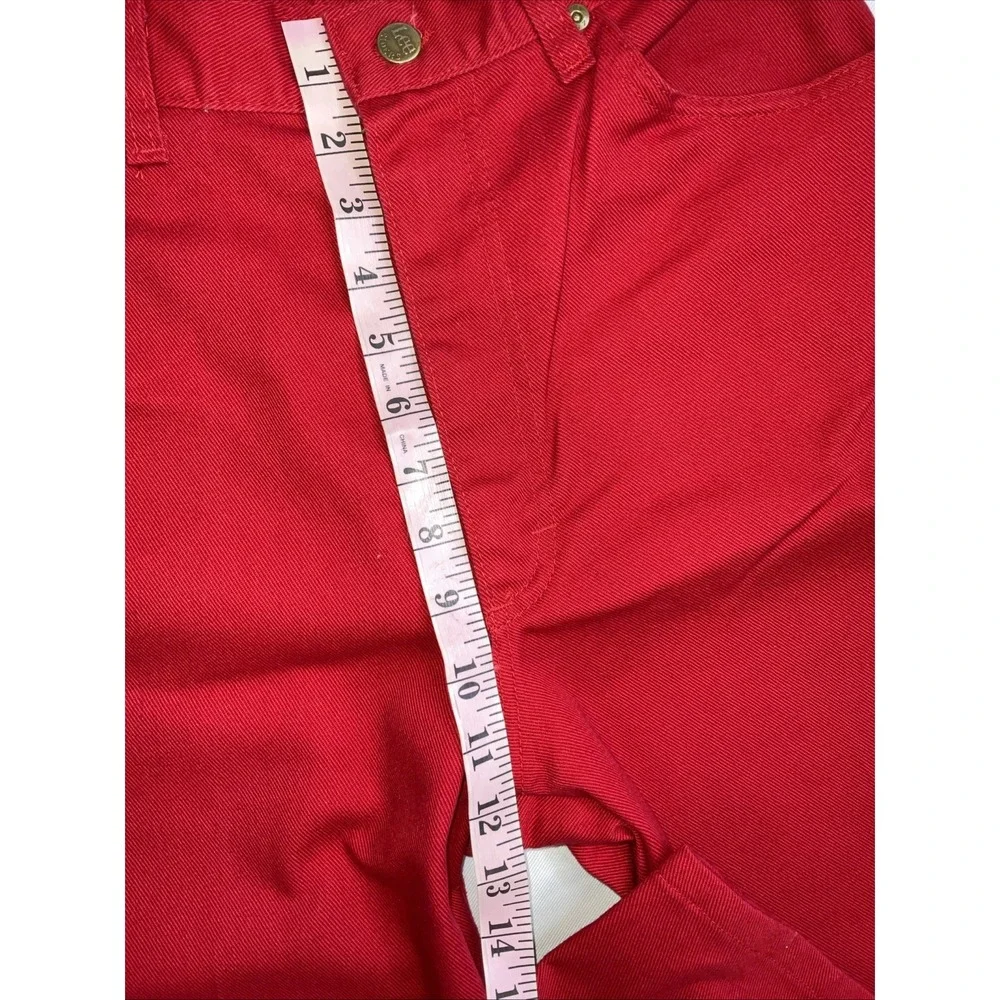 Vtg Lee Jeans Red Size 26x28 High Waist Straight Preppy‎ Chic Western Retro Glam